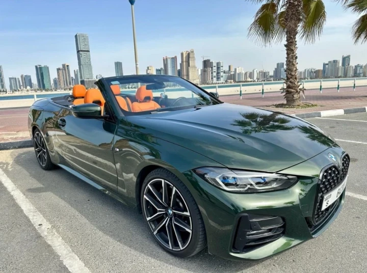 BMW 430i Convertible 2022 GREEN RENTAL IN DUBAI - undefined